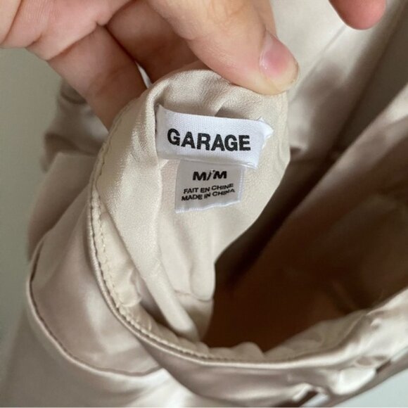 GARAGEHollySatinPlungeHalterMiniDressinBeigeOffWhiteszMMedium - Picture 5 of 12